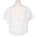 Hanna Nikole Women Plus Size Loose Semi See-Through Batwing Sleeve White Lace Tops HN0020-2